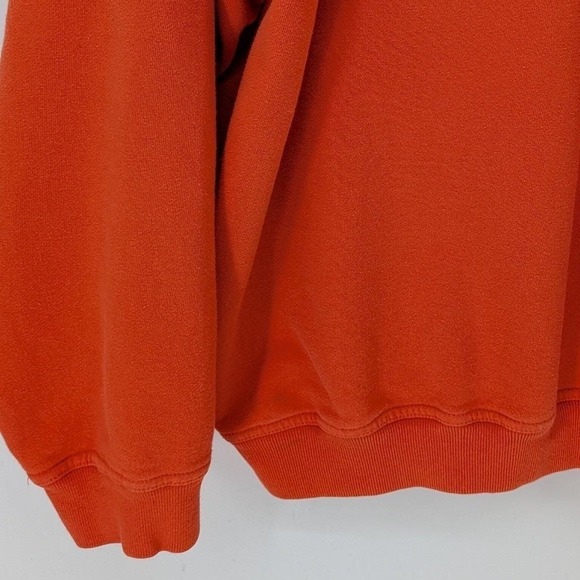 Vintage 90s GAP XL Orange Crew Neck Pullover Cotton Blend Sweatshirt Flawed - Picture 5 of 11